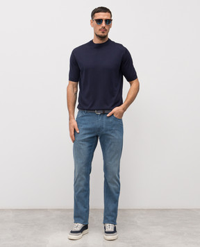 Stefano Ricci Синяя футболка с логотипом MNH6104960TE0001