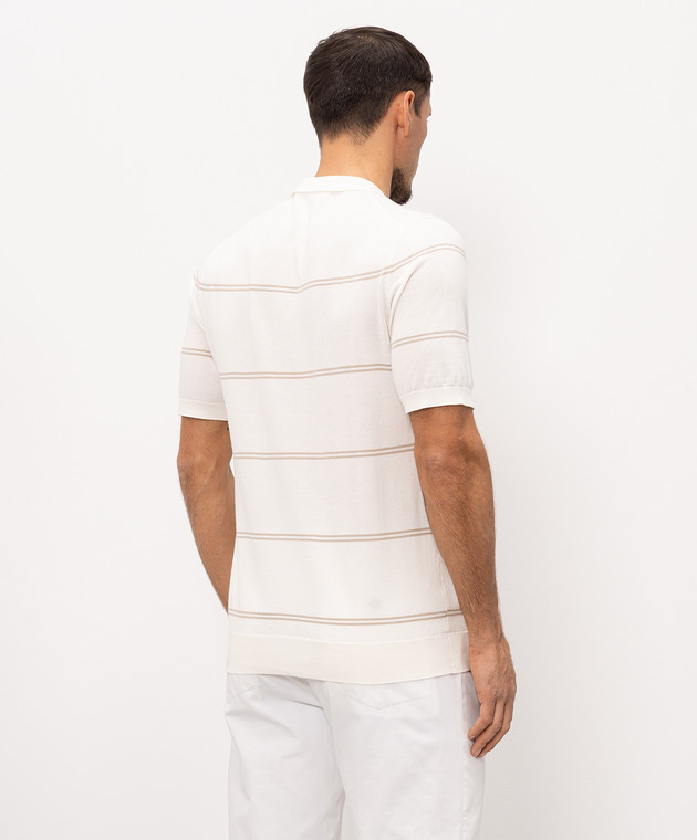 Cashmere&Whiskey Поло кольору айворі в смужку MB235Z зображення 4