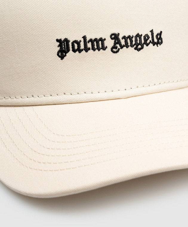 Palm Angels Кепка кольору айворі з вишивкою логотипа PAMLB001FB001m зображення 4