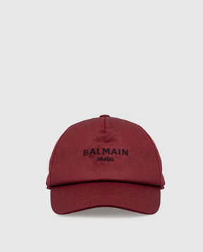 Balmain Дитяча бордова кепка з вишивкою логотипа BZ0I47Z1053
