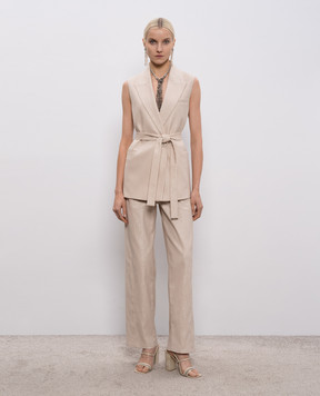 Peserico Бежевый жилет с цепочкой мониль A03528A00591