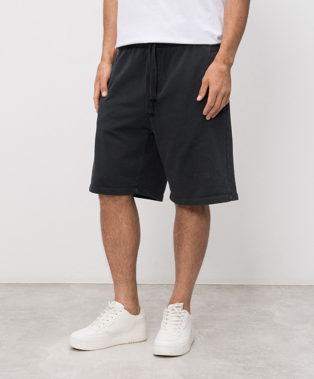 Comme des Fuckdown Чорні шорти з принтом логотипа FMS6CFABM01922 зображення 3