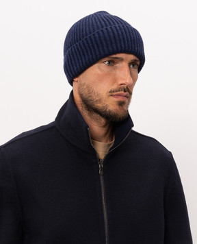 Brunello Cucinelli Шапка синього кольору з кашеміру M2293900