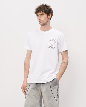Off-White Біла футболка з принтом емблеми Double Arrow 44MAA027S26J003