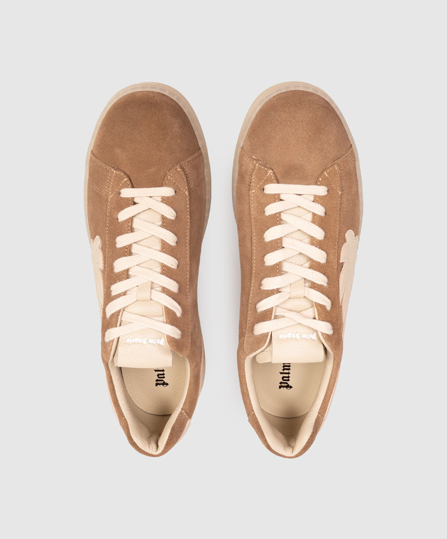 Palm Angels Коричневі замшеві кросівки Tennis PMIA111S26LEA001 зображення 4