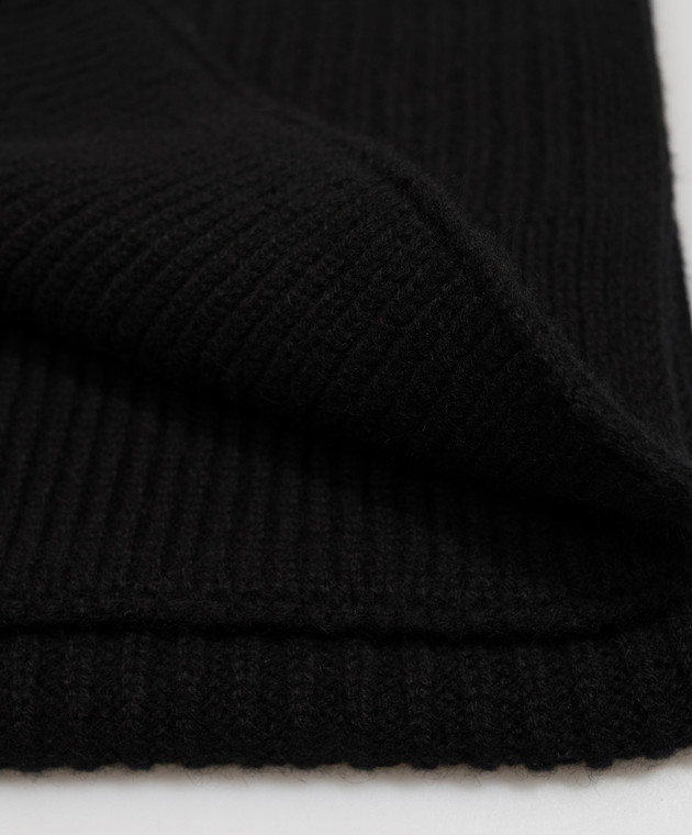 Bertolo Cashmere Чорний шарф з кашеміру 000121000005 зображення 3