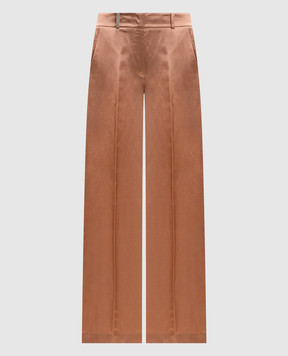 Peserico Рожеві штани з льоном з ланцюжком моніль E0435006800