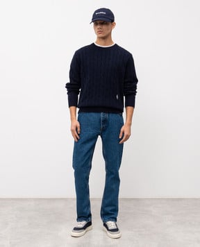 Sporty & Rich Синий свитер из кашемира и шерсти WS08765302BL106