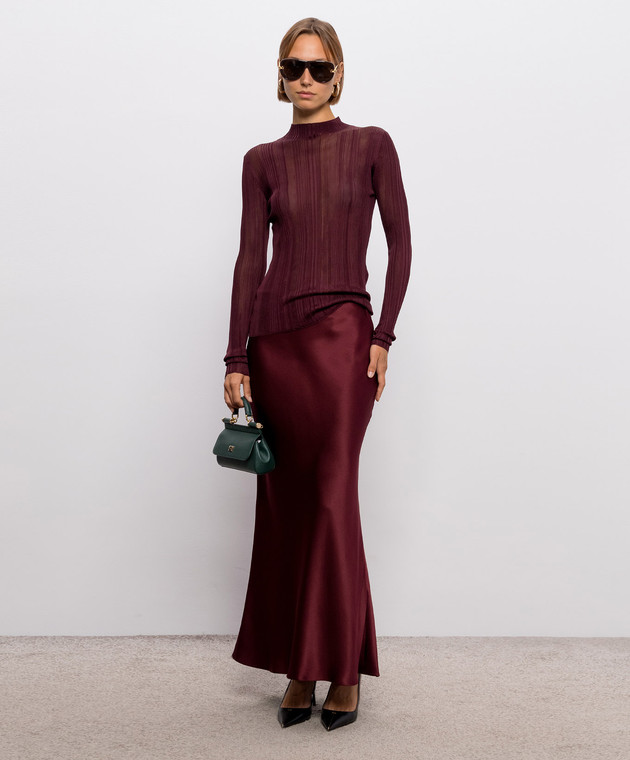 Gabriela Hearst Бордовая юбка Frei из шелка 4263046S096 изображение 2