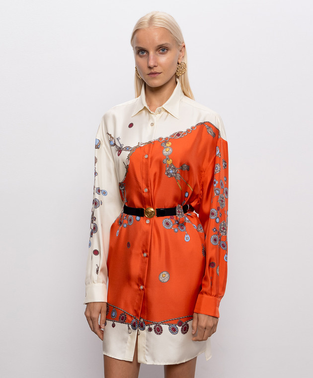Versace Сукня-сорочка із шовку в принт 10254951A18636 зображення 3