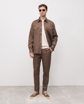 ISAIA Коричневая рубашка CAM216P9100