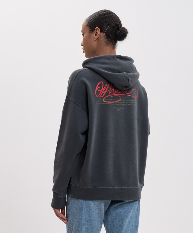 Off-White Сіре худі Flowers Field 2FE00447T зображення 4