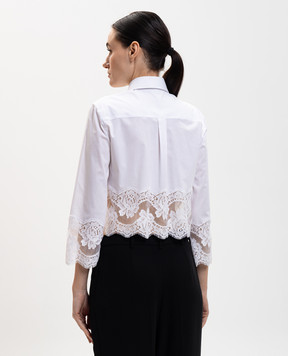 Dolce&Gabbana Белая блуза с кружевом F5Q65TFUEEE