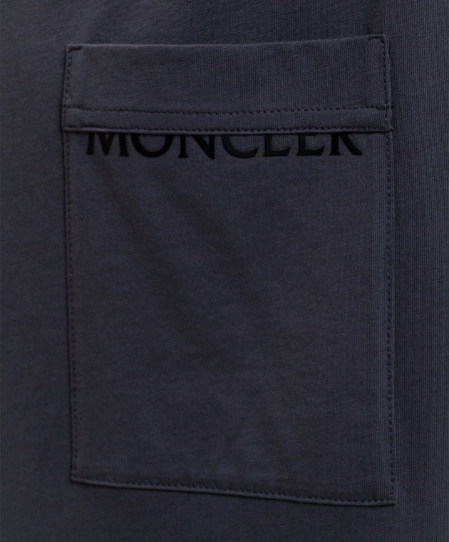 Moncler Серая футболка с принтом логотипа L20918C0005689B8Q изображение 5