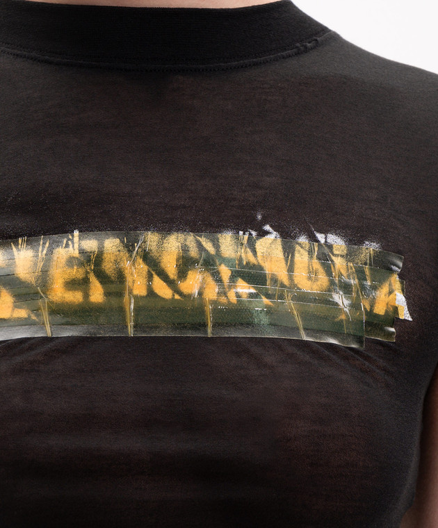 Balenciaga Чорна футболка Messy Spray Chopped 871744TUVI7 зображення 5