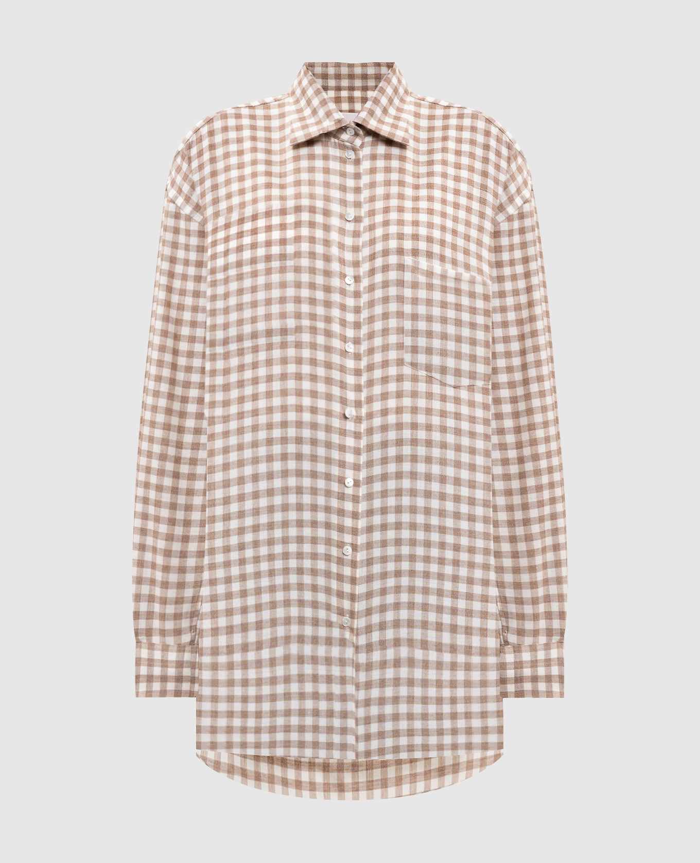 

Бежевая рубашка с шерстью в клеточку, Бежевый, Рубашки