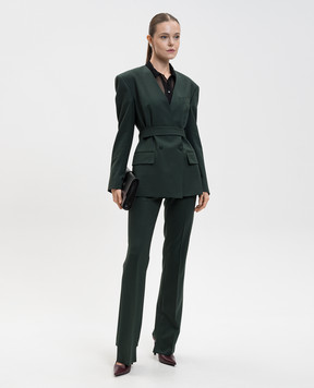Jacob Lee Зелені штани кльош з вовни WWP2051AW25BG