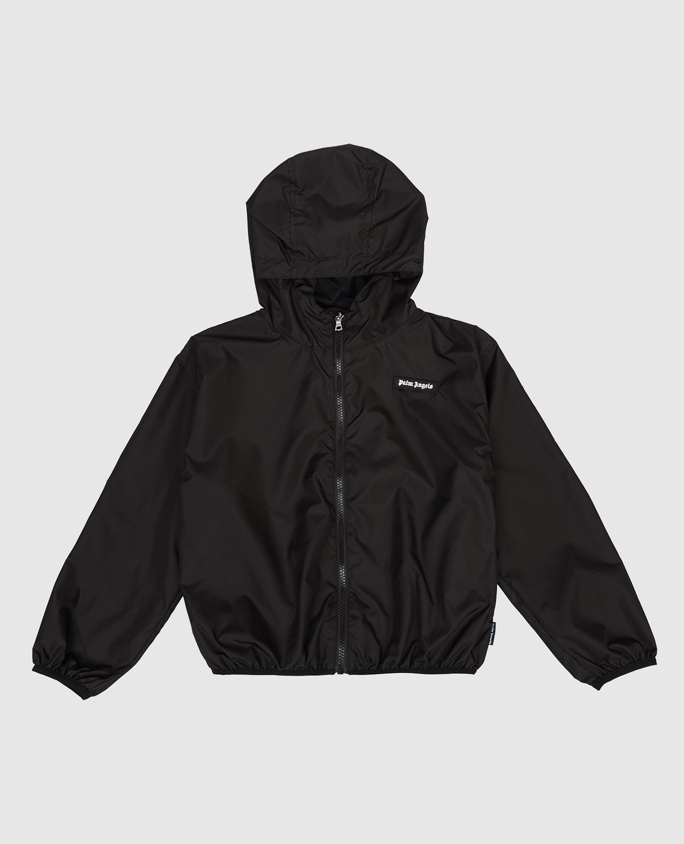 

Детская черная ветровка с нашивкой логотипа, Черный, Куртки