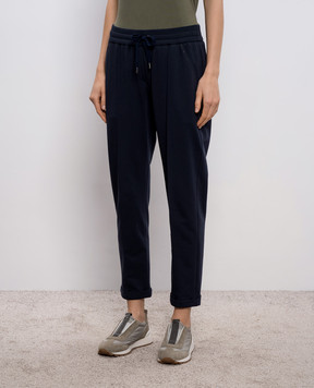 Brunello Cucinelli Сині спортивні штани з відворотами MH827FB799