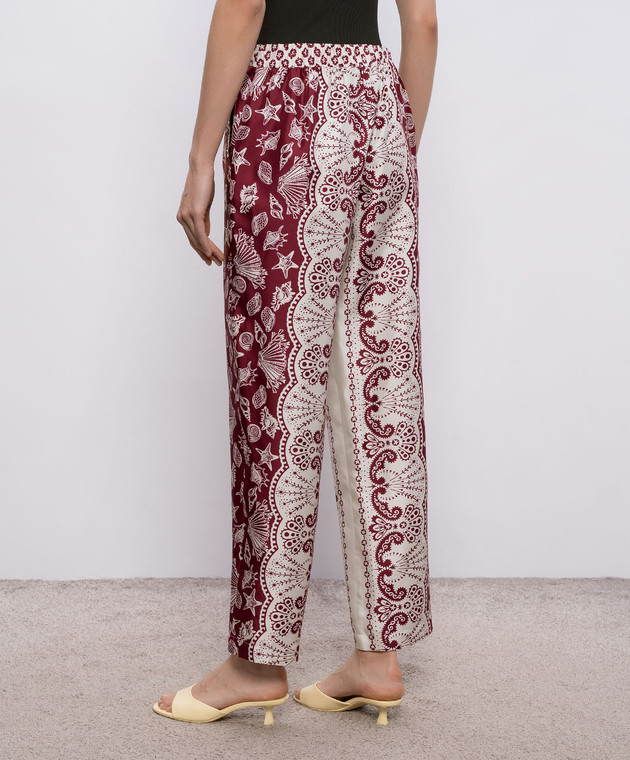 MANTERO 1902 Бордові штани Doris із шовку 0227A2811T0879N зображення 4