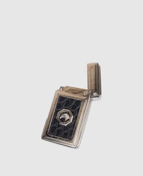Stefano Ricci Срібляста запальничка для сигар з фактурною емблемою OMACSIG04PSRS01PSNC51
