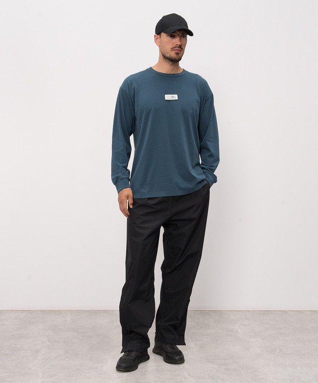Maison Margiela MM6 Синій лонгслів з нашивкою SH0NH0028M20258 зображення 2