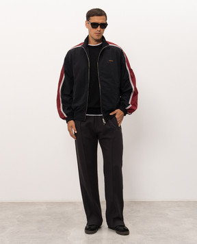 Versace Черная спортивная куртка с вышивкой логотипа 10254681A17589