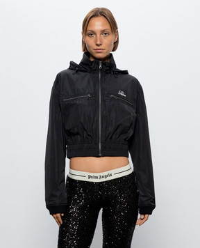 Palm Angels Чорна укорочена вітровка PAWEB002FB001