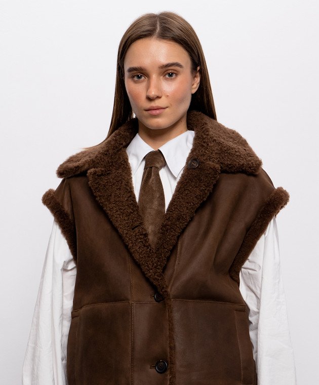 Brunello Cucinelli Коричнева вельветова краватка MP547B3C99 зображення 2