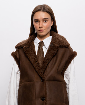 Brunello Cucinelli Коричнева вельветова краватка MP547B3C99