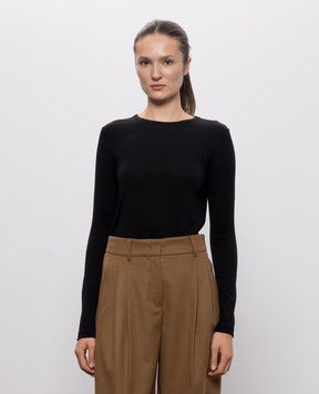 Max Mara Черный лонгслив VICINI из шерсти MXMVICINI