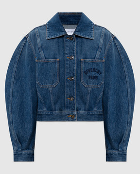 Givenchy Синя джинсова куртка з вишивкою логотипа BW00UC517B
