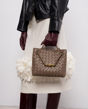 Bottega Veneta Коричневая кожаная сумка Andiamo 766014VCPP1