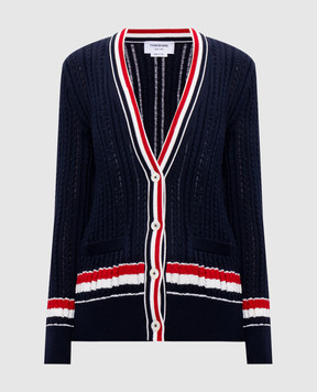 Thom Browne Синий кардиган в узор FKC706AY3014