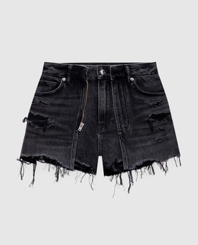 Alexander Wang Чорні джинсові шорти подвійної конструкції з проріхами 4DC2265154