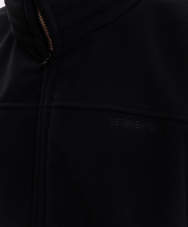 Vetements Черная спортивная куртка с вышивкой логотипа MH27TJ110Bm изображение 5
