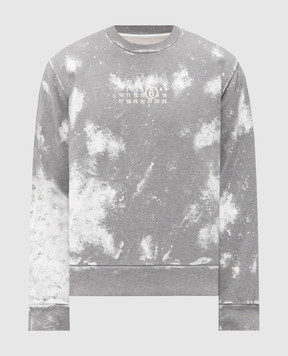 Maison Margiela MM6 Сірий світшот в принт SH2GU0033S25337