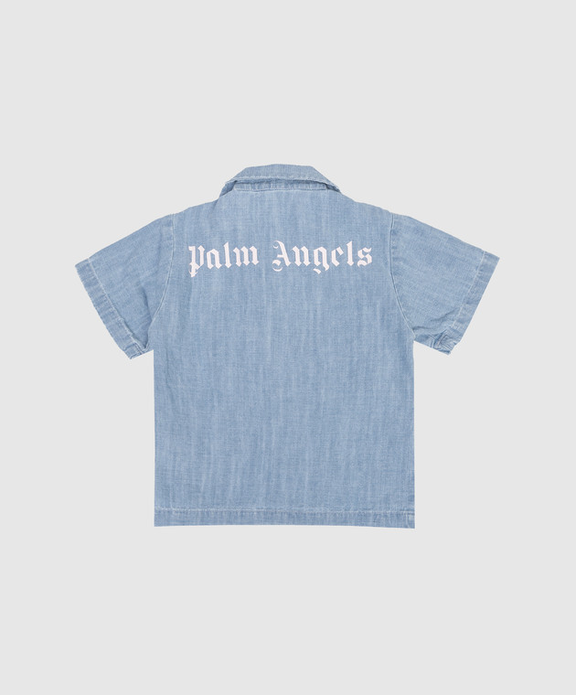 Palm Angels Дитяча синя сорочка з нашивкою PGDX002S26DEN001 зображення 2