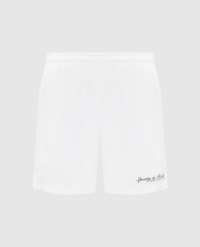 Sporty & Rich Шорты цвета айвори с принтом логотипа SH03975325WH01
