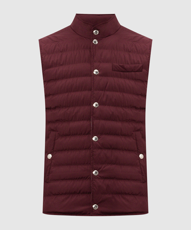 Brunello Cucinelli Бордовий пуховий жилет MV4081711