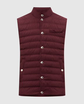 Brunello Cucinelli Бордовий пуховий жилет MV4081711