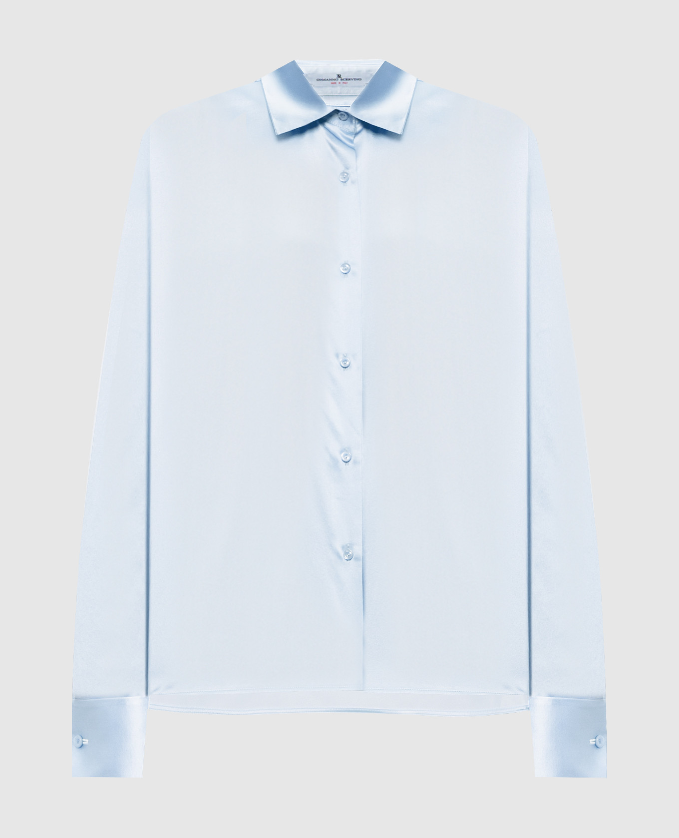 Голубая блузка из шелка