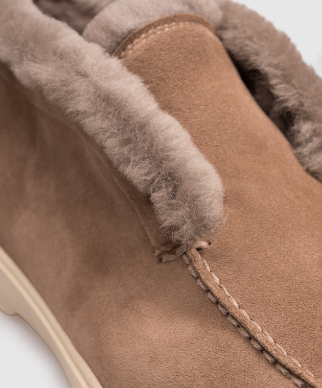 Santoni Коричневі замшеві дезерти на хутрі WUYA58457TISAUOF зображення 5