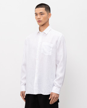 Vilebrequin Белая рубашка из льна с вышивкой CRSD3U00