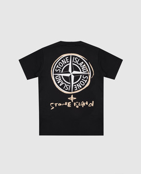 Stone Island Детская черная футболка с логотипом L1S162100009S03771012