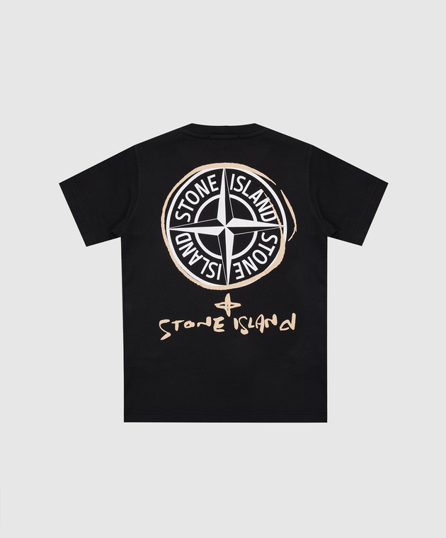Stone Island Детская черная футболка с логотипом L1S162100009S037768 изображение 2