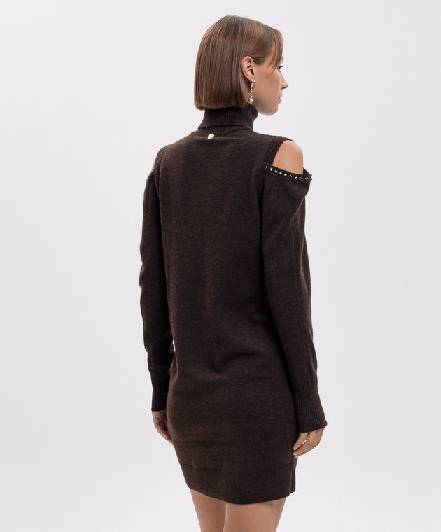 Twinset Коричневое платье с вырезами 262AP3172 изображение 4