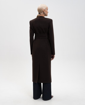 Khaite Коричневое пальто Jelson из шерсти 7139547