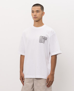 Off-White Біла футболка з принтом емблеми Arrow 44MAA120F26J00Y