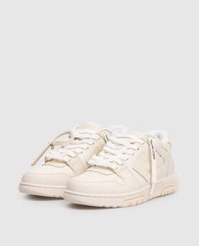 Off-White Бежевые кожаные кроссовки Out Of Office с эмблемой Arrow OWIA259F25LEA003